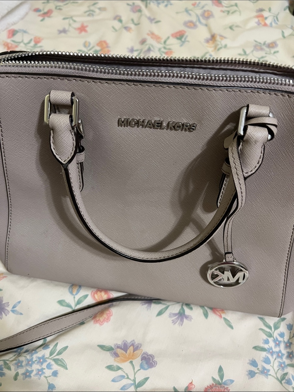 Michael Kors Light Taupe Saffiano Leather Satchel